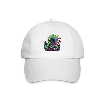 Azteken Drache - Baseballkappe - Weiß/Weiß - Vorne