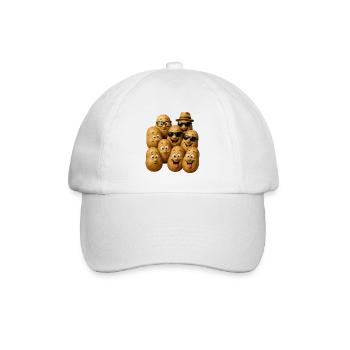 Lachende Kartoffeln mit Stil - Baseballkappe - Weiß/Weiß - Vorne