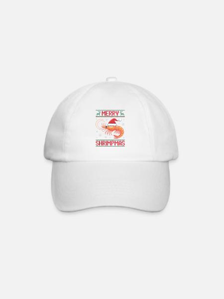 Merry Shrimpmas Ugly Christmas - Baseballkappe - Weiß/Weiß