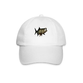 Majestätischer Tarpon Fischmotiv - Baseballkappe - Weiß/Weiß - Vorne