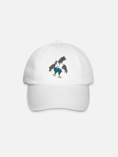 Zombie-Huhn - Baseballkappe - Weiß/Weiß