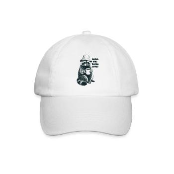 Chill mal deine Base - Waschbär - Baseballkappe - Weiß/Weiß - Vorne