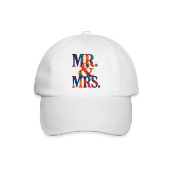 MR. & MRS - Romantische Hochzeit - Brautpaar - Baseballkappe - Weiß/Weiß - Vorne
