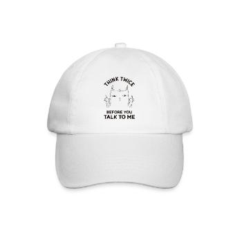 Sehr wütende und dumme Katze - Lustiger Spruch - Baseballkappe - Weiß/Weiß - Vorne