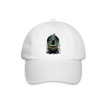 Trankmeister Katze Magisches Design - Baseballkappe - Weiß/Weiß - Vorne
