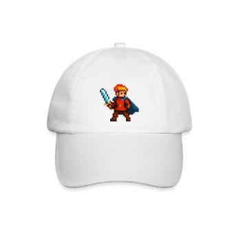 Pixelritter mit Schwert und Cape - Baseballkappe - Weiß/Weiß - Vorne