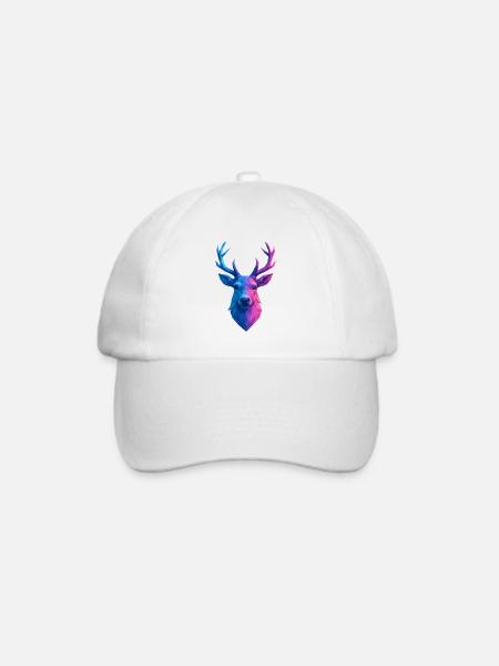 Weihnachten Rentier Low Poly - Baseballkappe - Weiß/Weiß