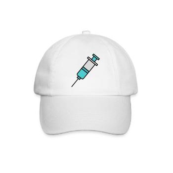 Spritze | Pro Impfung & Wissenschaft Statement - Baseballkappe - Weiß/Weiß - Vorne