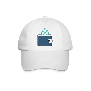 Crypto Wallet | Blockchain & Finanzen Symbol - Baseballkappe - Weiß/Weiß - Vorne