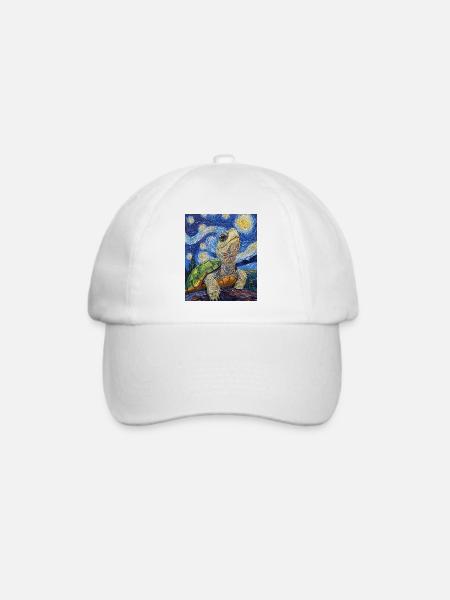 Schildkröte Van Gogh Style - Baseballkappe - Weiß/Weiß