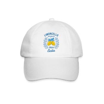 Limoncello Sizilien Italien Urlaub Souvenir - Baseballkappe - Weiß/Weiß - Vorne