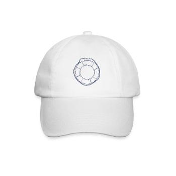 Nautic Design Rettungsring Line Art Nautical - Baseballkappe - Weiß/Weiß - Vorne