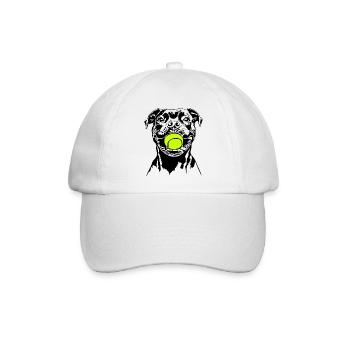 Staffordshire Bull Terrier Balljunkie Wilsigns - Baseballkappe - Weiß/Weiß - Vorne