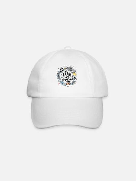Chaotische Skizze - Baseballkappe - Weiß/Weiß
