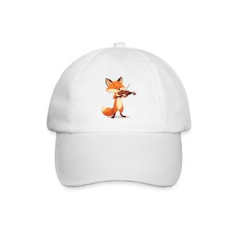 Fuchs Violine Fröhliche Melodien - Baseballkappe - Weiß/Weiß - Vorne