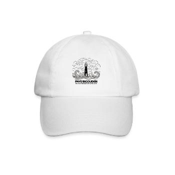 Bigouden Country Geschenk Bretonischer Kopfschmuck Souvenir - Baseballkappe - Weiß/Weiß - Vorne