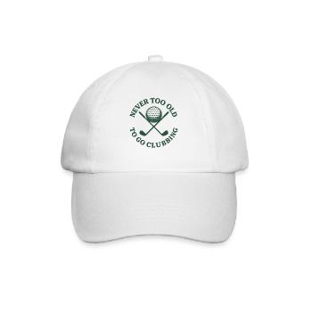 Nie zu alt zum Gehen, Clubbing Lustiges Golfdesign - Baseballkappe - Weiß/Weiß - Vorne