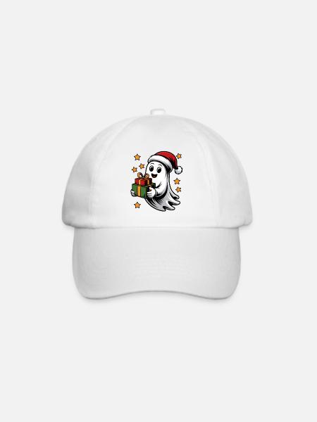 Geist mit Weihnachtsgeschenken - Baseballkappe - Weiß/Weiß