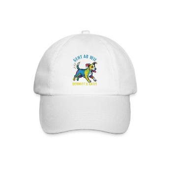 Geht ab wie Schmitts Katze – bunter Hund - Baseballkappe - Weiß/Weiß - Vorne