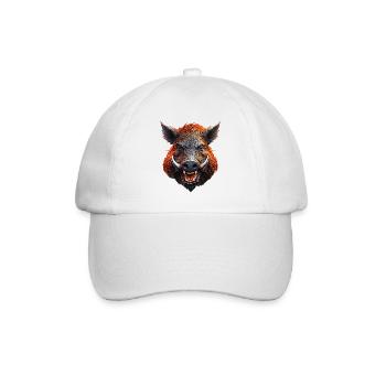 Keiler-Wildschwein - Baseballkappe - Weiß/Weiß - Vorne