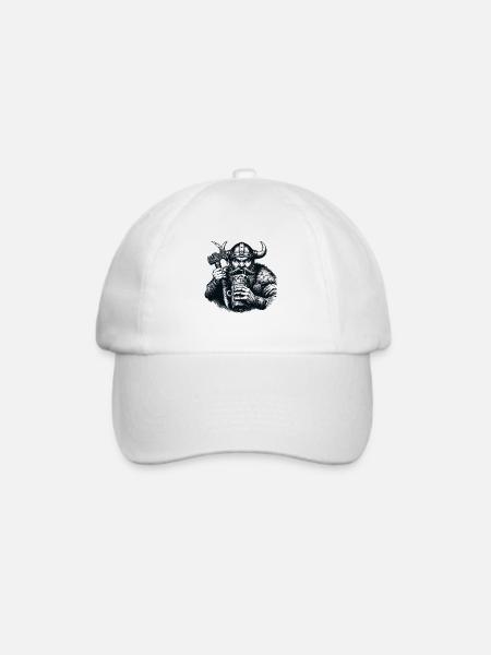 Viking Bierkrug Krieger - Baseballkappe - Weiß/Weiß