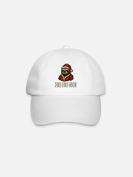 Weihnachts Faultier Ho Ho No - Baseballkappe - Weiß/Weiß