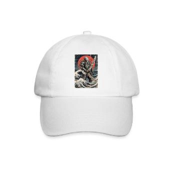 Samurai Oktopus Tentakel Monster Japanisch Ukiyo-e - Baseballkappe - Weiß/Weiß - Vorne