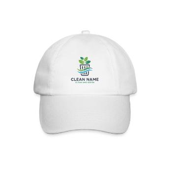 Öko-Pflanze im Korb-Logo - Baseballkappe - Weiß/Weiß - Vorne