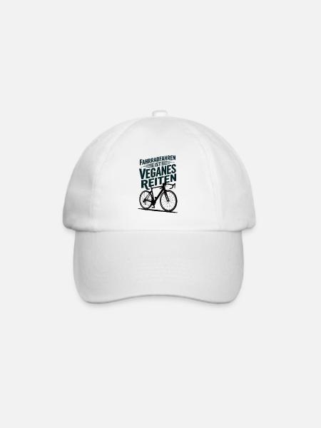Fahrradfahren Ist Veganes Reiten Slogan Fahrrad - Baseballkappe - Weiß/Weiß