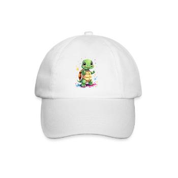 Schildkröte Farbspritzer Spaß - Baseballkappe - Weiß/Weiß - Vorne