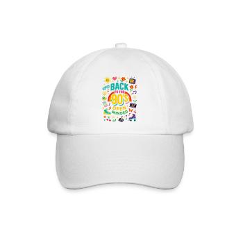 Back To The 90's Open Minded Nostalgie Vibes - Baseballkappe - Weiß/Weiß - Vorne