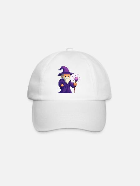 Pixelzauberer im Purpurschimmer - Baseballkappe - Weiß/Weiß