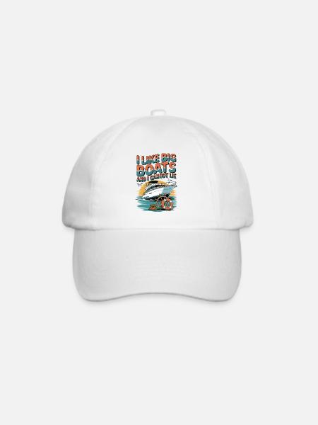 Ich Mag Große Boote Und Kann Nicht Lügen Maritim - Baseballkappe - Weiß/Weiß