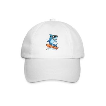 Surferhai Mit Sonnenbrille Sommerurlaub - Baseballkappe - Weiß/Weiß - Vorne