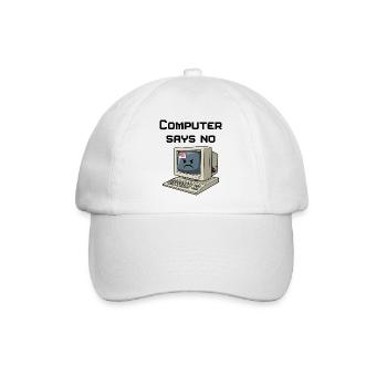Retro Computer 404 Fehler - Baseballkappe - Weiß/Weiß - Vorne