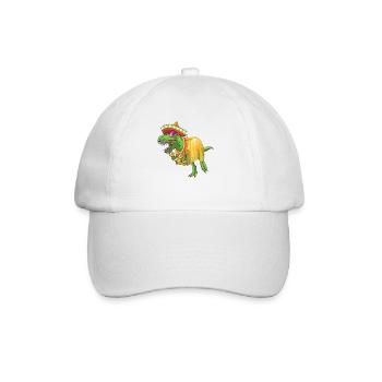 Roher Dinosaurier-Sombrero Fünfmal der Mayo Lustiger TRex - Baseballkappe - Weiß/Weiß - Vorne