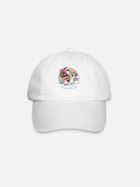 Weihnachtsmann Einhorn - Baseballkappe - Weiß/Weiß