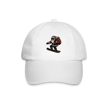 Grunge Santa Snowboard Ride - Baseballkappe - Weiß/Weiß - Vorne