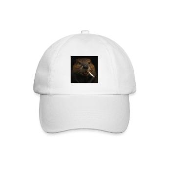 Smoking Beaver - Baseballkappe - Weiß/Weiß - Vorne