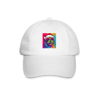 Robbe Tier Weihnachten Porträt - Baseballkappe - Weiß/Weiß - Vorne