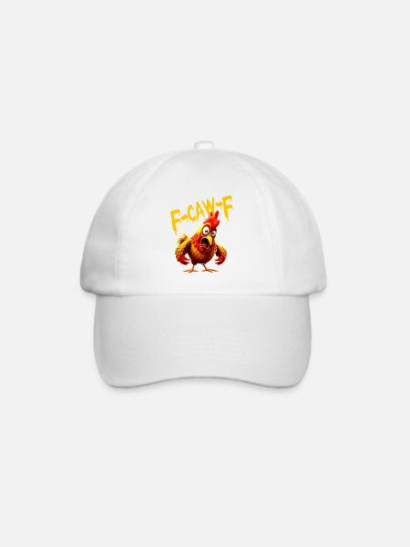 F Caw F Chicken Lustiges Meme F-Caw-F - Baseballkappe - Weiß/Weiß