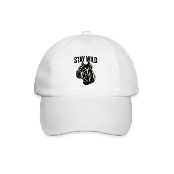 Bleib Wild Hunde Motiv Stärke - Baseballkappe - Weiß/Weiß - Vorne