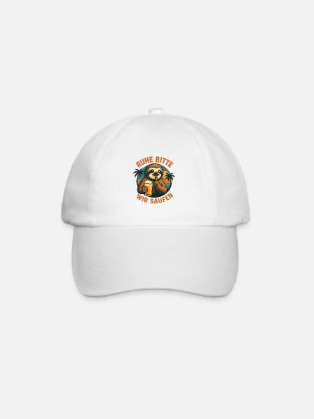 Ruhe Bitte Wir Saufen Sloth - Baseballkappe - Weiß/Weiß