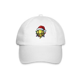 Weihnachten Softball Lustiger Softballspieler Weih - Baseballkappe - Weiß/Weiß - Vorne