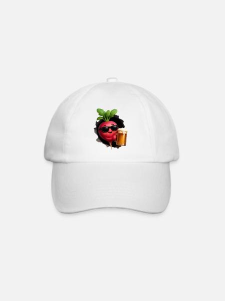 Radieschen Bier - Baseballkappe - Weiß/Weiß