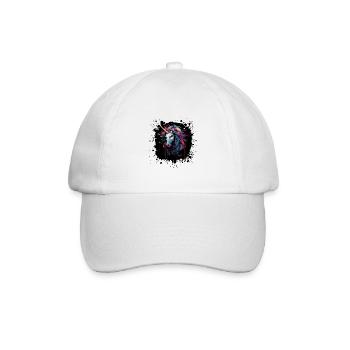 Farbsplatter Einhorn Kunst - Baseballkappe - Weiß/Weiß - Vorne