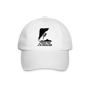 Ich kann nicht, ich bin geklettert. - Baseballkappe - Weiß/Weiß - Vorne