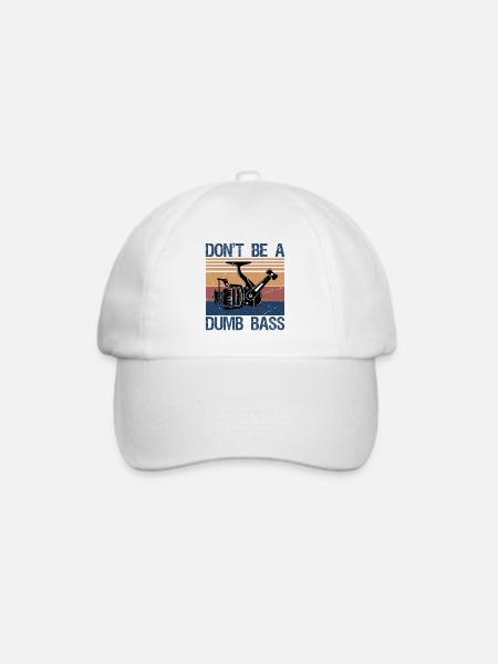 Fishing Don't Be Dumb Bass Fish Dad Funny  - Baseballkappe - Weiß/Weiß