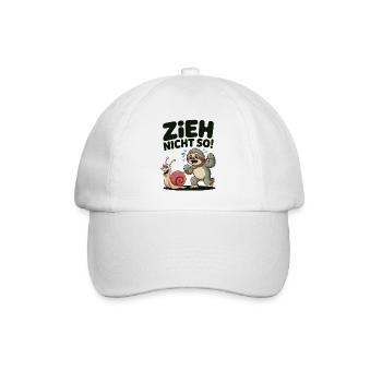 Faultier mit Schnecke, entspanntes funshirt - Baseballkappe - Weiß/Weiß - Vorne