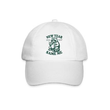 Waschbär | Neues Jahr, altes ich | gute Vorsätze - Baseballkappe - Weiß/Weiß - Vorne